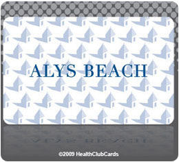 White Alysa Beach plastic membership card
