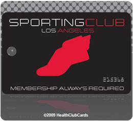 Sporting fitness club card