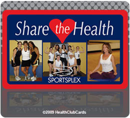 Share the heart fitness membership plastic card