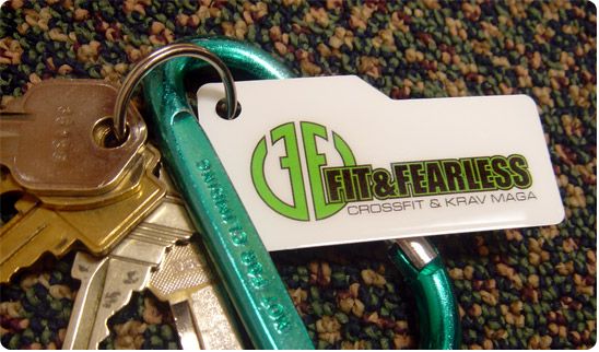 Fit and fearless gym mebership key tag